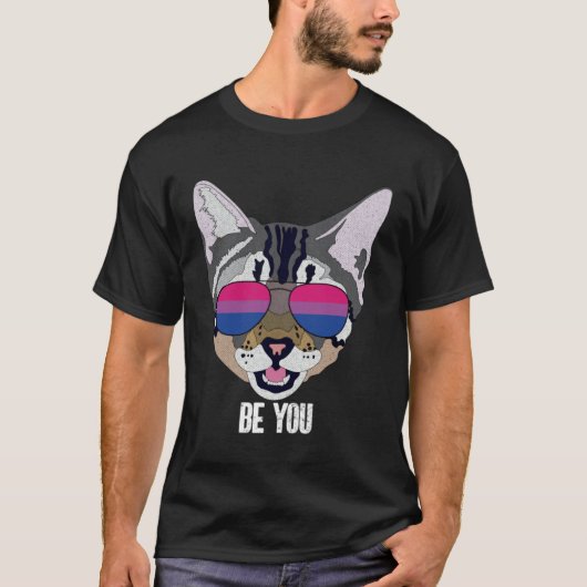 Bisexual Be You Bi Pride Cat Tシャツ (正面)