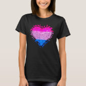 Bisexual Bi Pride Flag Hearts Valentines Day Tシャツ (正面)