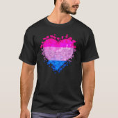 Bisexual Bi Pride Flag Hearts Valentines Day Tシャツ (正面)