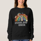 Bisexual Bipolar Biracial Rainbow Pride Bisexualit スウェットシャツ (正面)
