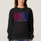 Bisexual Capricorn Barcode Pride Flag Zodiac Sign  スウェットシャツ (正面)
