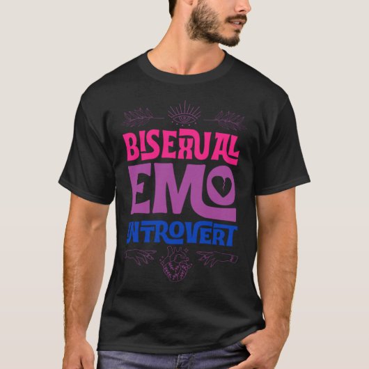 Bisexual Emo Introvert Pride Trendy Mystic Teen Go Tシャツ (正面)