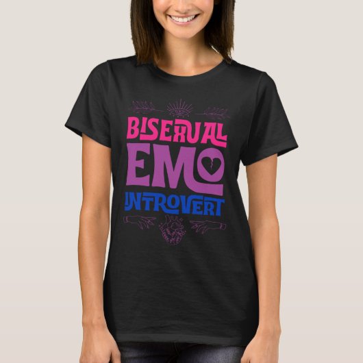 Bisexual Emo Introvert Pride Trendy Mystic Teen Go Tシャツ (正面)