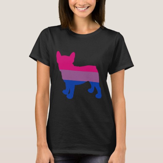 Bisexual French Bulldog Bisex Frenchie Tシャツ (正面)