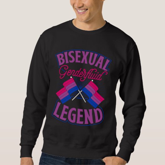 Bisexual Genderfluid Legend Bisexual Pride Flag Co スウェットシャツ (正面)