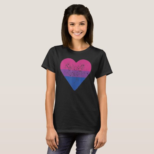 Bisexual Heart Bisexuality Bi Love Flag LGBTQ Prid Tシャツ (正面フル)