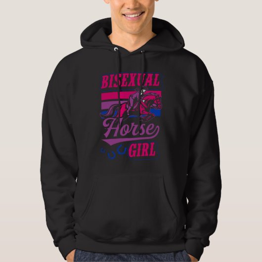 Bisexual Horse Girl Bisexual Pride Horse  Equestri パーカ (正面)