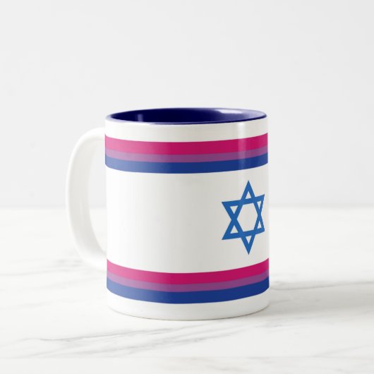 Bisexual Israel Pride Flag Small ツートーンマグカップ (正面左)