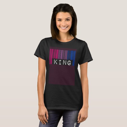 Bisexual King Barcode Trendy Bisexual Pride Flag A Tシャツ (正面フル)