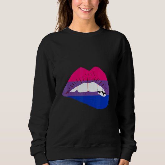 Bisexual Lips Bi Pride Bisexual Flag LGBTQ Bisexua スウェットシャツ (正面)