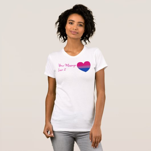 Bisexual Not Phase Heart Custom Word Art Tシャツ (正面フル)