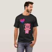 Bisexual Pig Heart Cute Bi Pride Flag LGBTQ Women Tシャツ (正面フル)