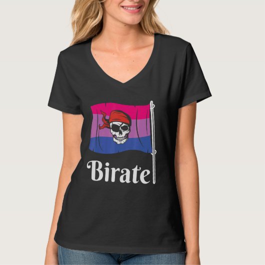 Bisexual Pirate Birate Lgbtq Lgbt Gay Pride Tee Tシャツ (正面)