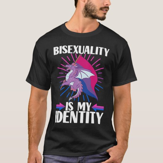 Bisexual Pride Flag Bisexual Dragon Tシャツ (正面)