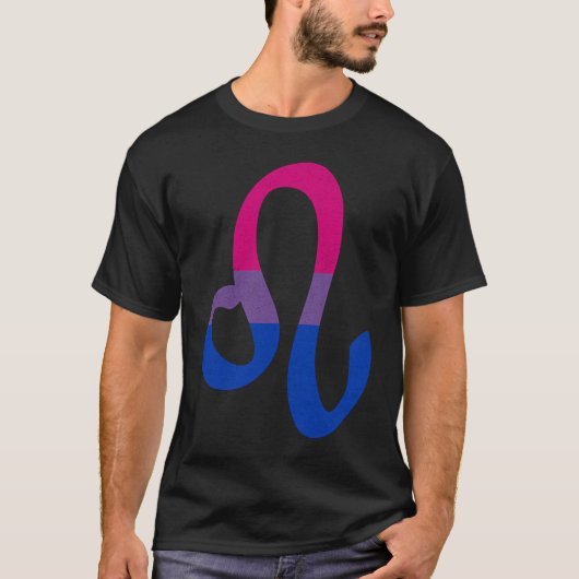 Bisexual Pride Flag Leo Zodiac Sign Tシャツ (正面)