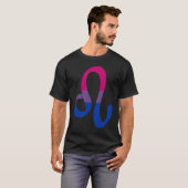 Bisexual Pride Flag Leo Zodiac Sign Tシャツ (正面フル)