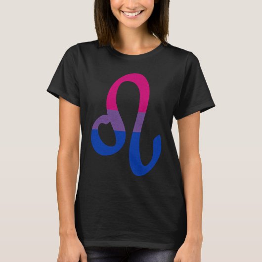 Bisexual Pride Flag Leo Zodiac Sign Tシャツ (正面)
