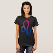 Bisexual Pride Flag Leo Zodiac Sign Tシャツ (正面フル)