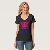 Bisexual Pride Flag   Skeleton Ribcage Bisexual Tシャツ (正面フル)
