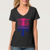 Bisexual Pride Flag   Skeleton Ribcage Bisexual Tシャツ (正面)