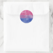 Bisexual pride flag sticker ラウンドシール (バッグ)
