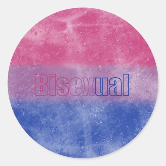 Bisexual pride flag sticker ラウンドシール (正面)