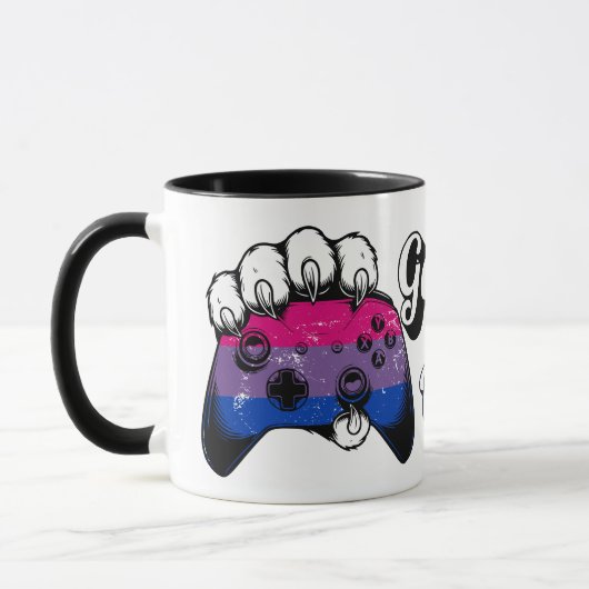 Bisexual Pride Game On Tiger Paw Controller Mug マグカップ (左)