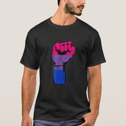 Bisexual Pride Handfist Bisexual Flag LGBTQ Pride  Tシャツ (正面)