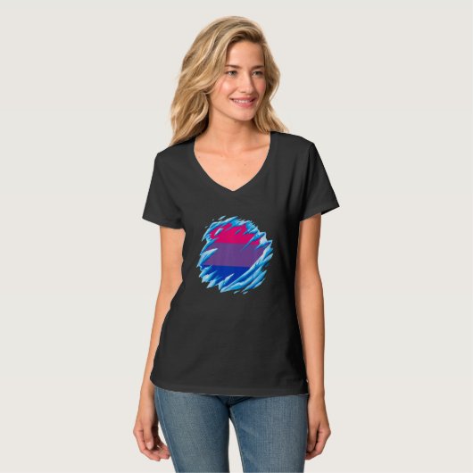 Bisexual Pride Ice Melting Bisexual Flag LGBTQ Bis Tシャツ (正面フル)
