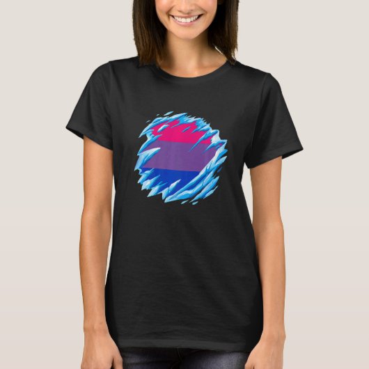 Bisexual Pride Ice Melting Bisexual Flag LGBTQ Bis Tシャツ (正面)