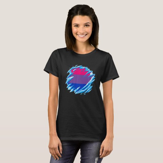 Bisexual Pride Ice Melting Bisexual Flag LGBTQ Bis Tシャツ (正面フル)