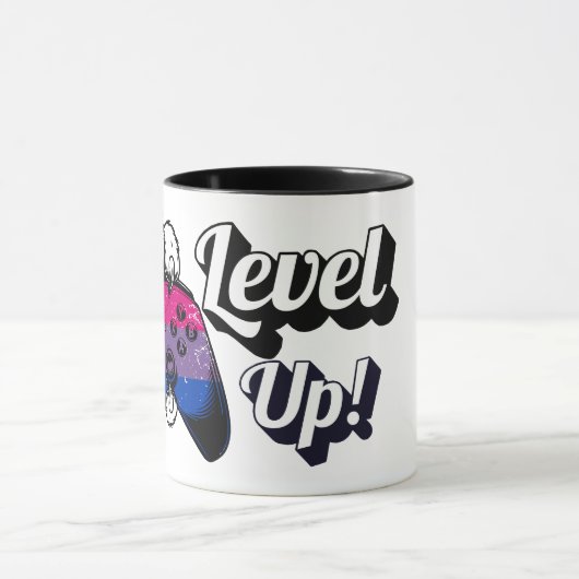 Bisexual Pride Level Up Tiger Paw Controller Mug マグカップ (中央)