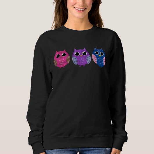 Bisexual Pride Owl Bi LGBTQ  1 スウェットシャツ (正面)