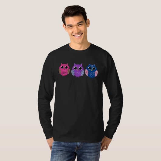 Bisexual Pride Owl Bi LGBTQ  1 Tシャツ (正面フル)