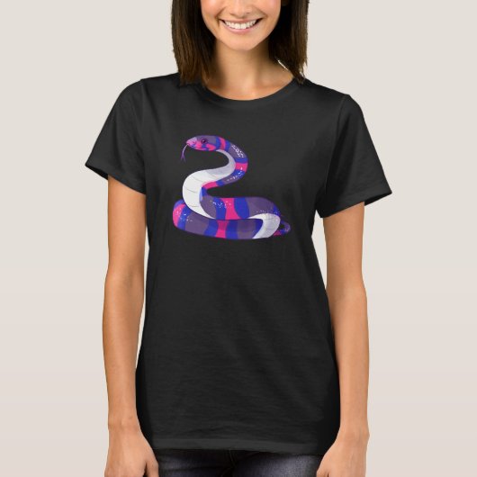 Bisexual Pride Snake Lgbt Bisexual Flag Snakes Rep Tシャツ (正面)