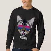 Bisexual Purride Bi Pride Cat スウェットシャツ (正面)
