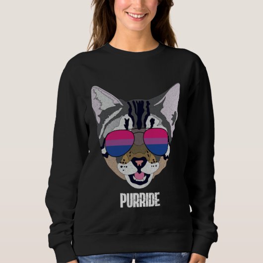 Bisexual Purride Bi Pride Cat スウェットシャツ (正面)