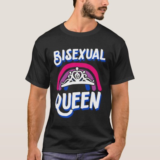 Bisexual Queen Minimalist Bisexual Pride Flag Rain Tシャツ (正面)