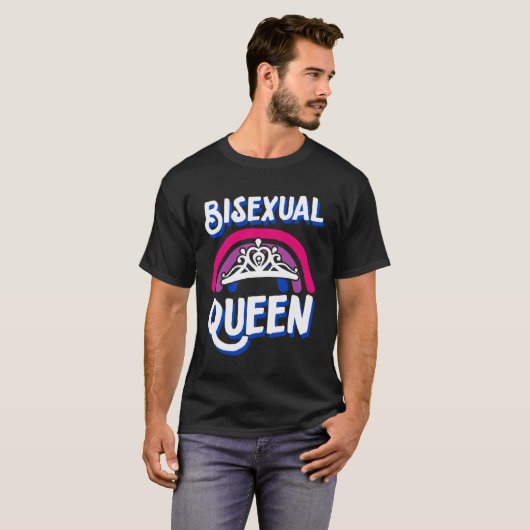 Bisexual Queen Minimalist Bisexual Pride Flag Rain Tシャツ (正面フル)