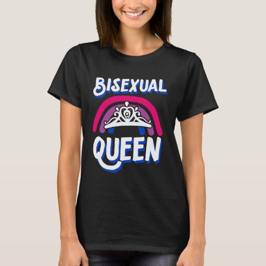 Bisexual Queen Minimalist Bisexual Pride Flag Rain Tシャツ (正面)