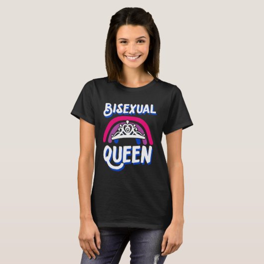 Bisexual Queen Minimalist Bisexual Pride Flag Rain Tシャツ (正面フル)