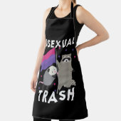 Bisexual Trash Gay Pride Rainbow LGBT Raccoon エプロン (インサイチュ)
