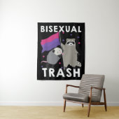 Bisexual Trash Gay Pride Rainbow LGBT Raccoon タペストリー (インサイチュ)