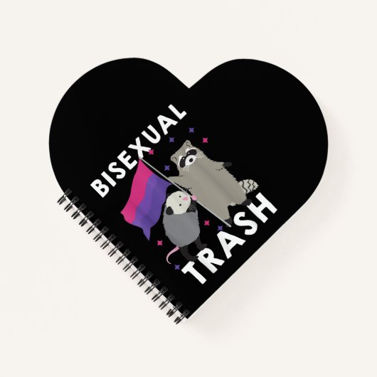 Bisexual Trash Gay Pride Rainbow LGBT Raccoon ノートブック (正面)