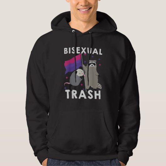 Bisexual Trash Gay Pride Rainbow LGBT Raccoon パーカ (正面)