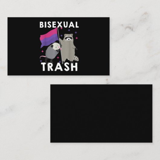 Bisexual Trash Gay Pride Rainbow LGBT Raccoon 名刺 (正面/裏面)