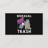 Bisexual Trash Gay Pride Rainbow LGBT Raccoon 名刺 (正面)