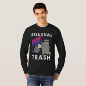 Bisexual Trash Gay Pride Rainbow LGBT Raccoon Tシャツ (正面フル)