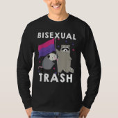Bisexual Trash Gay Pride Rainbow LGBT Raccoon Tシャツ (正面)