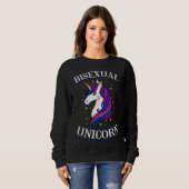 Bisexual Unicorn Elegant Magical Bisexual Pride Lo スウェットシャツ (正面フル)